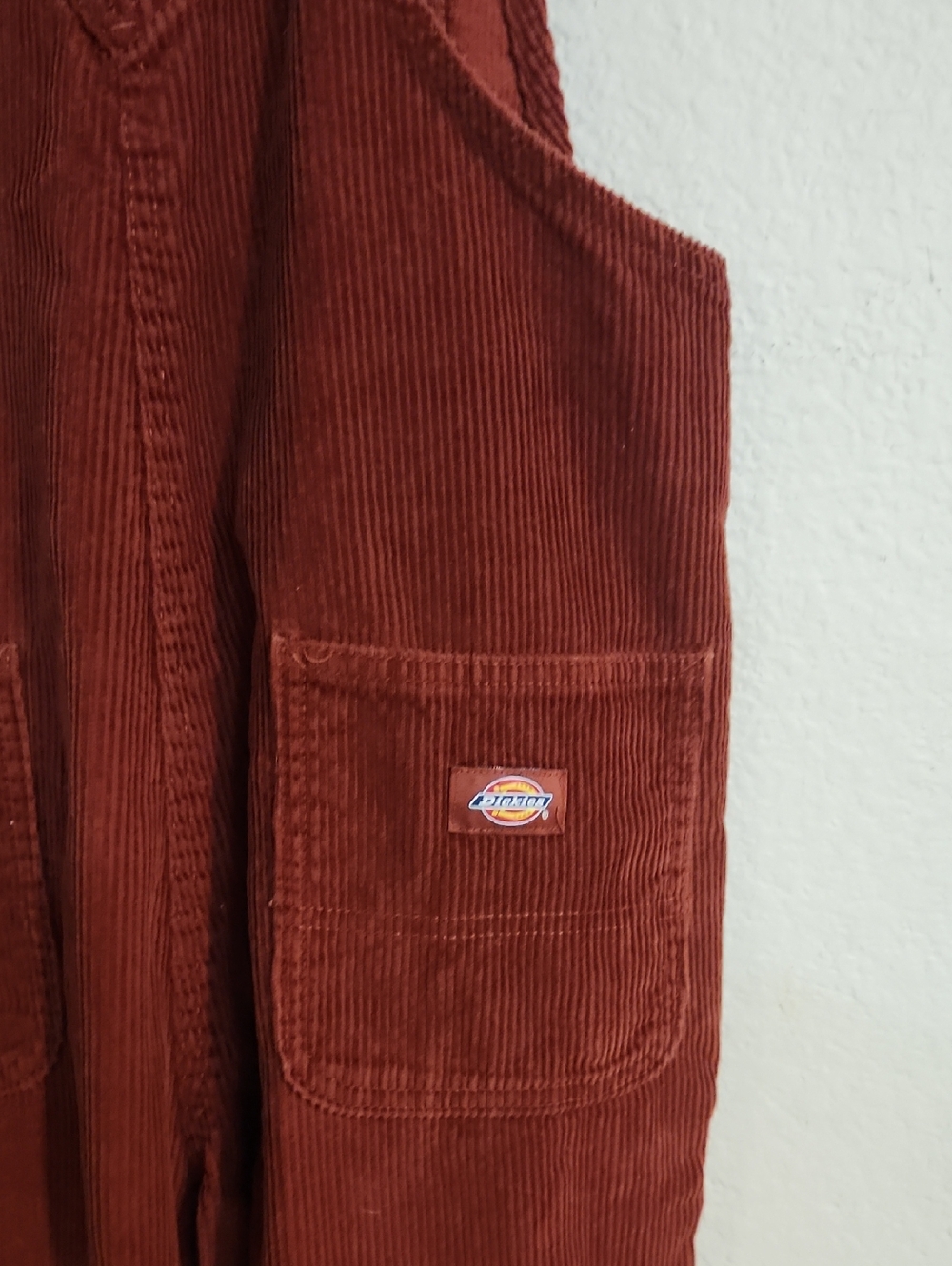 DICKIES Corduroy Overalls - Rust Brown Women's Overalls Size SMALL Relaxed - Picture 5 of 6